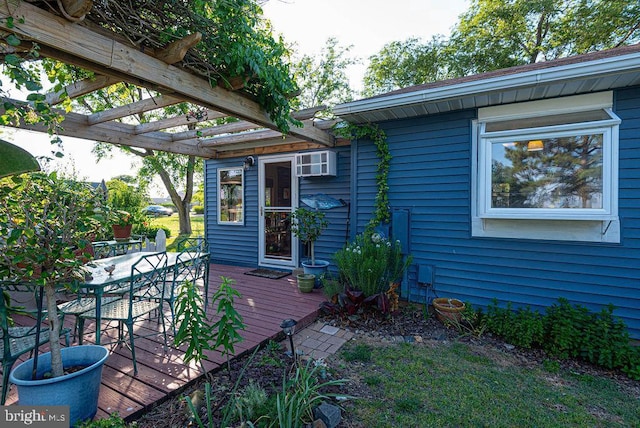 deck with a pergola