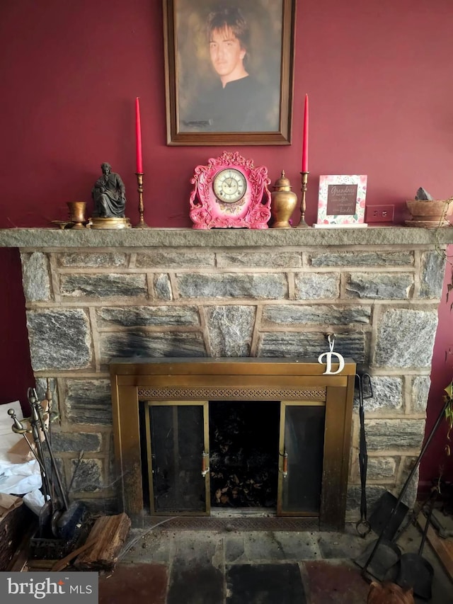 room details with a fireplace