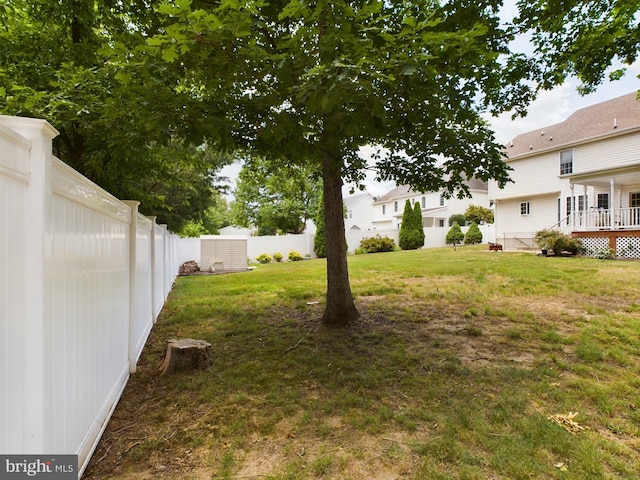 view of yard featuring a deck