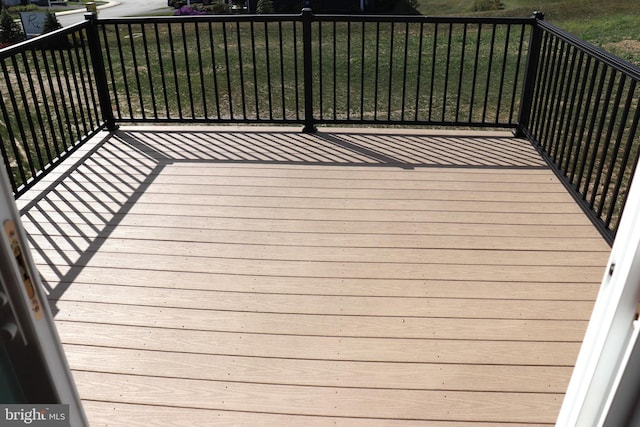 deck with a yard