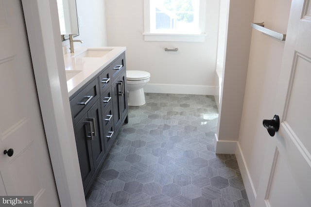 bathroom with vanity and toilet