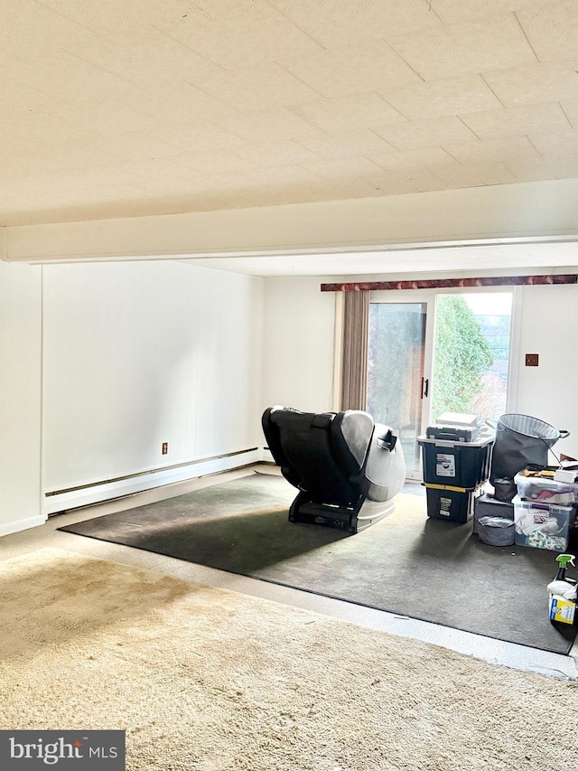 garage featuring a baseboard radiator