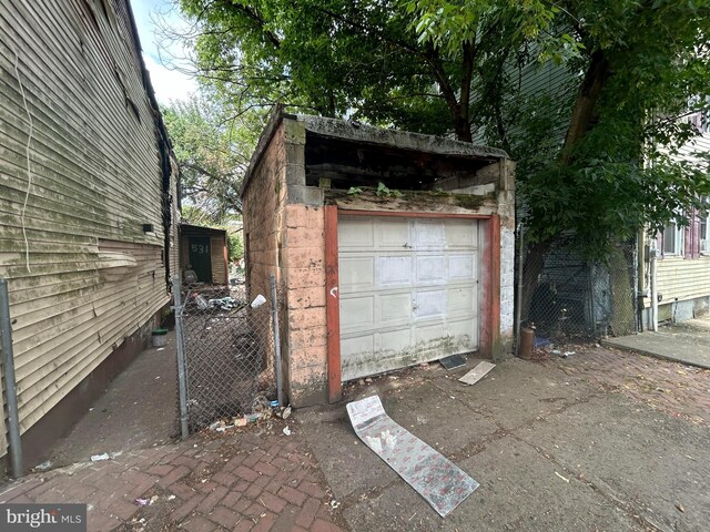 view of garage