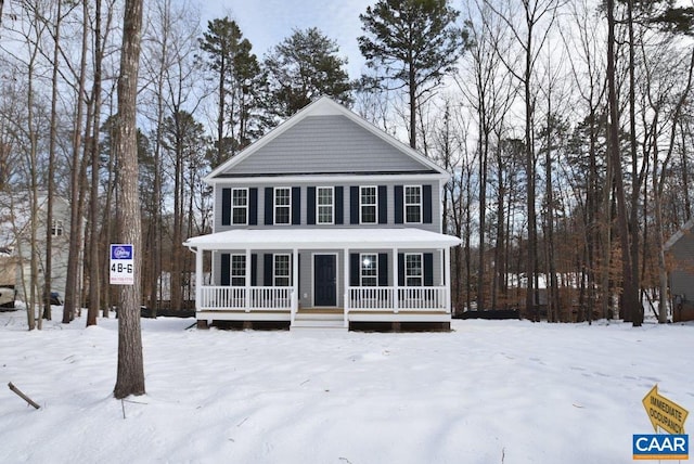 view of front of house featuring covered porch