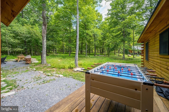 view of yard featuring a deck