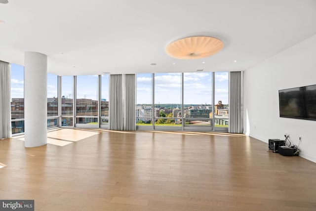 interior space with a wealth of natural light, light hardwood / wood-style flooring, and expansive windows