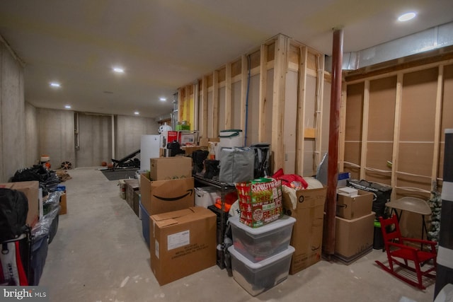 view of finished basement