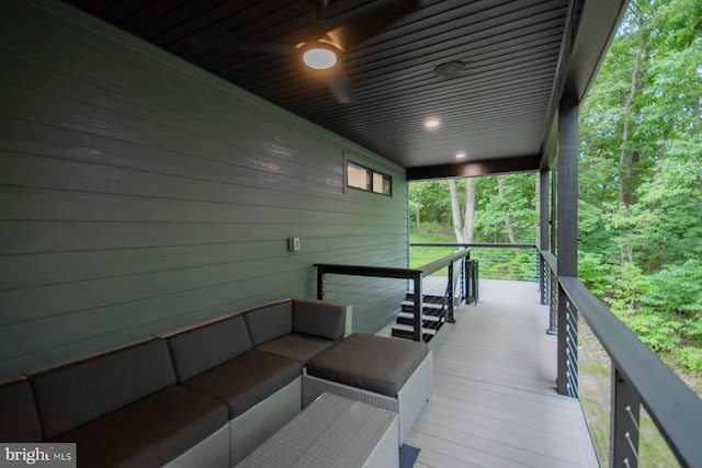 deck with an outdoor living space