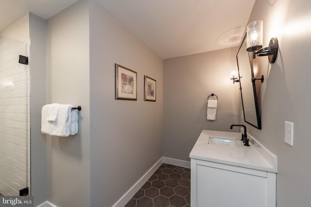 bathroom featuring tile patterned floors and vanity