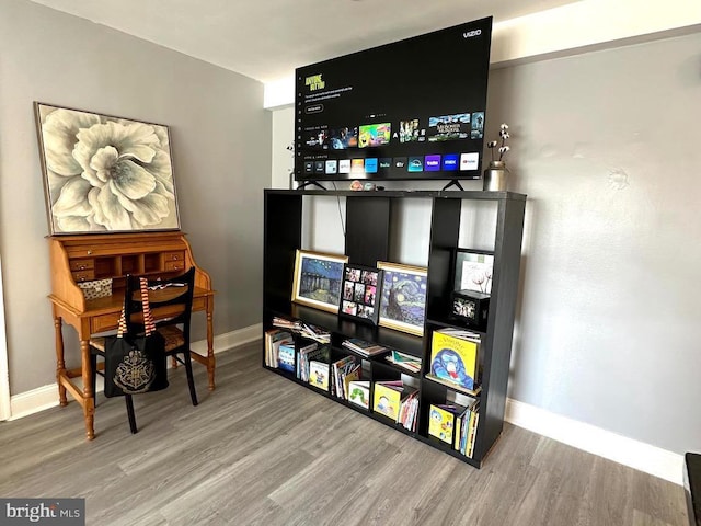 office featuring hardwood / wood-style flooring