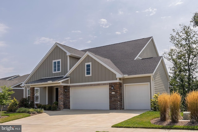 craftsman inspired home with a garage