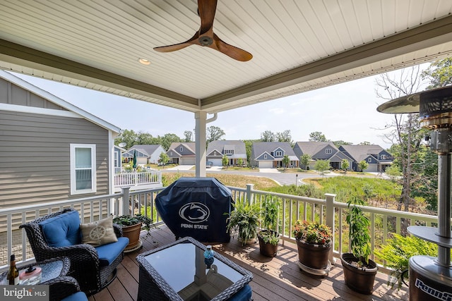 deck with ceiling fan