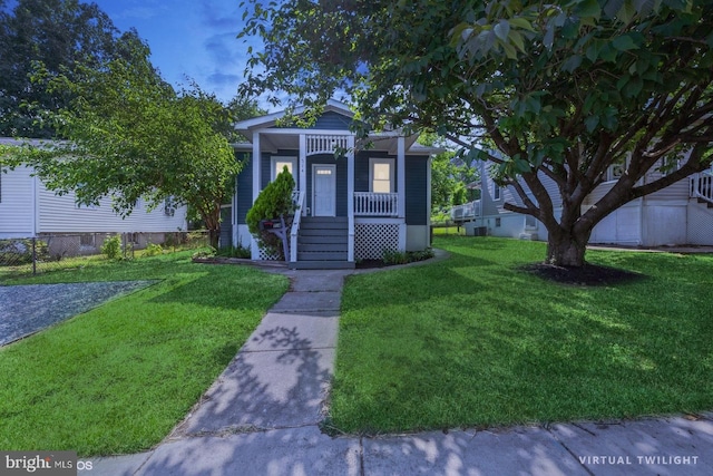 view of front of house with a front yard