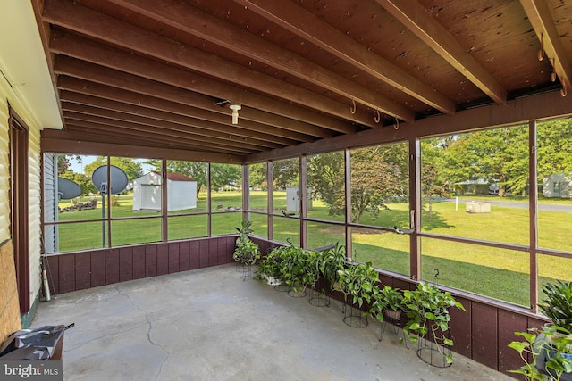 view of unfurnished sunroom