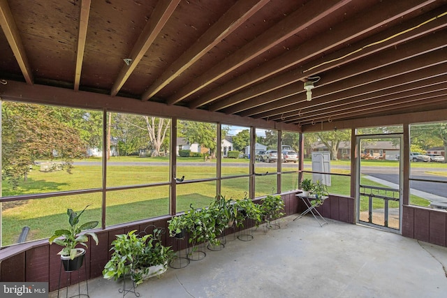 view of unfurnished sunroom