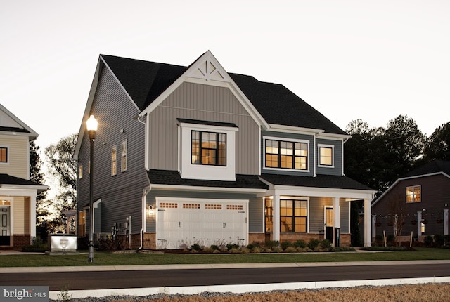 view of front of house with a garage