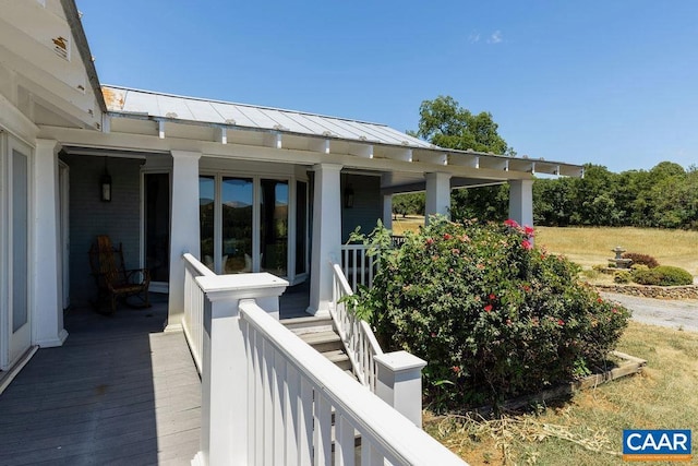 wooden deck featuring a porch