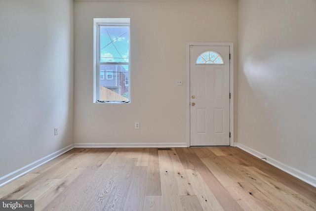 foyer entrance featuring light hardwood / wood-style flooring