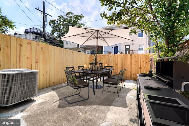 view of patio / terrace featuring central AC