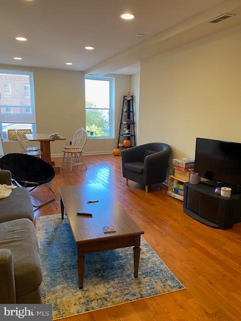 living room featuring hardwood / wood-style flooring