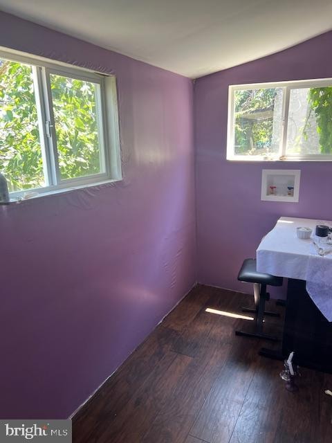 office space featuring hardwood / wood-style floors