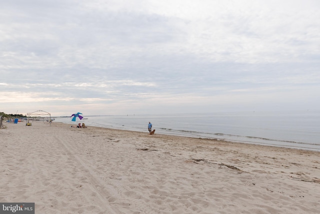 property view of water with a beach view