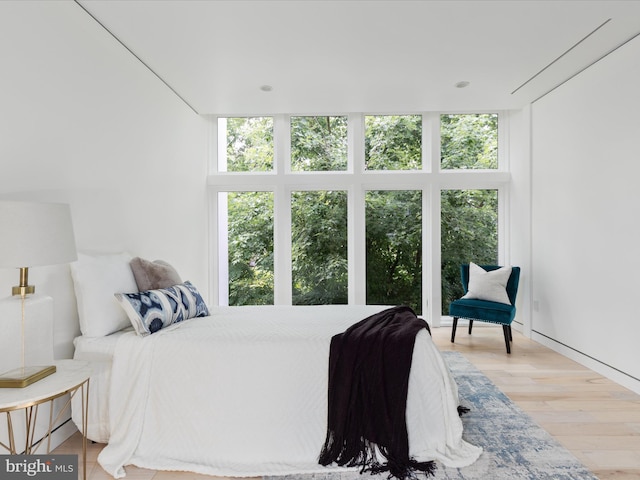 bedroom featuring light wood-type flooring