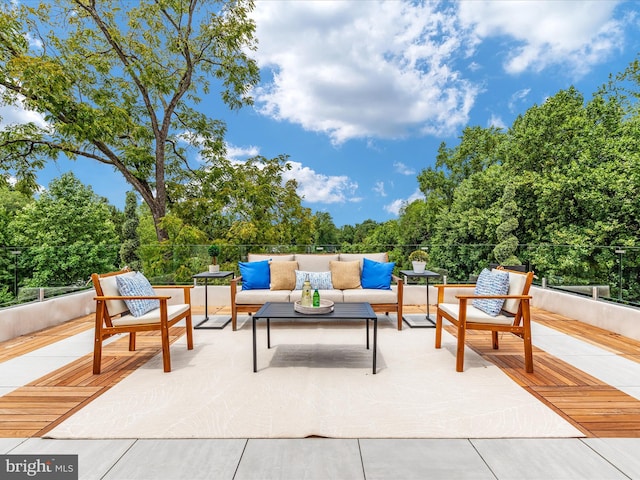 view of patio with an outdoor hangout area