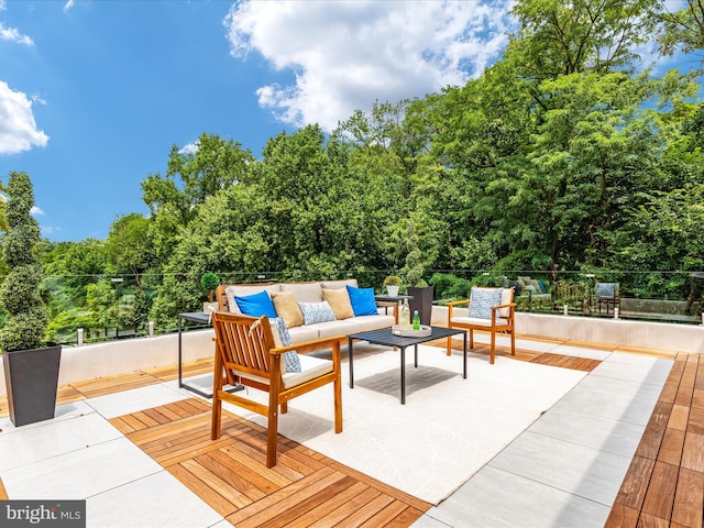 view of patio / terrace featuring an outdoor hangout area