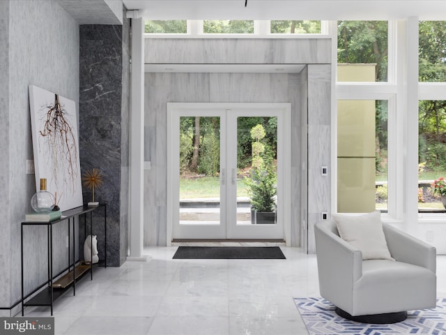 doorway to outside featuring french doors