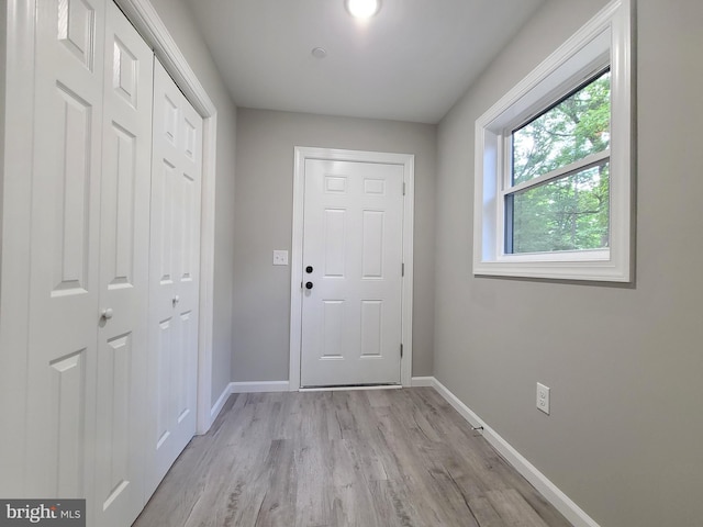 doorway featuring light hardwood / wood-style flooring