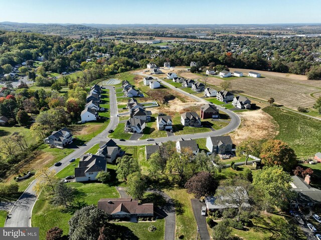aerial view with a residential view
