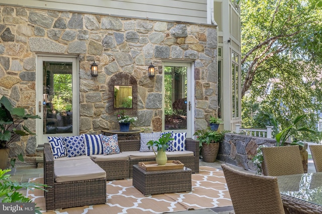 view of patio / terrace featuring an outdoor hangout area