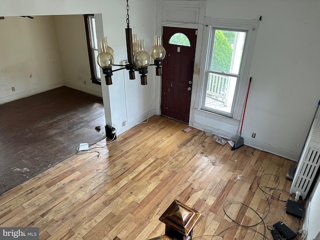 foyer featuring light hardwood / wood-style floors