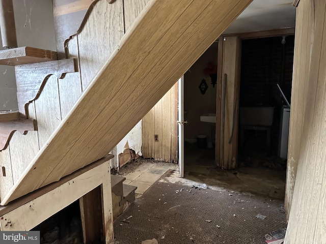 view of unfinished attic