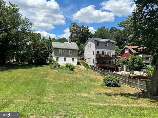 view of yard with a deck