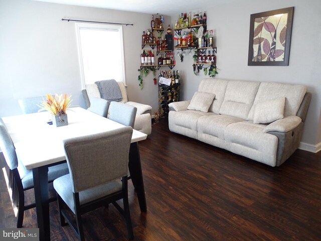 living room with wood-type flooring