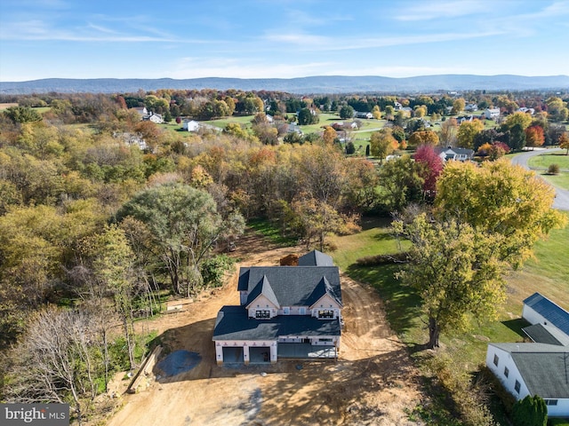 bird's eye view featuring a mountain view