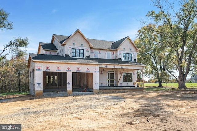 unfinished property with a porch