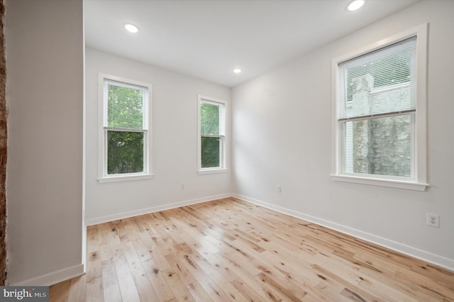 empty room featuring light hardwood / wood-style flooring