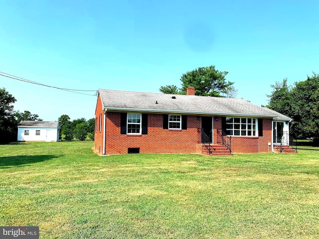 view of front of house with a front yard