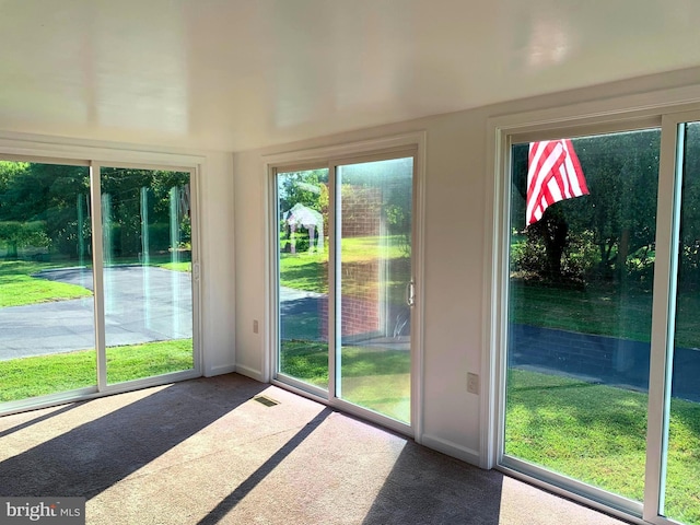 entryway featuring carpet flooring