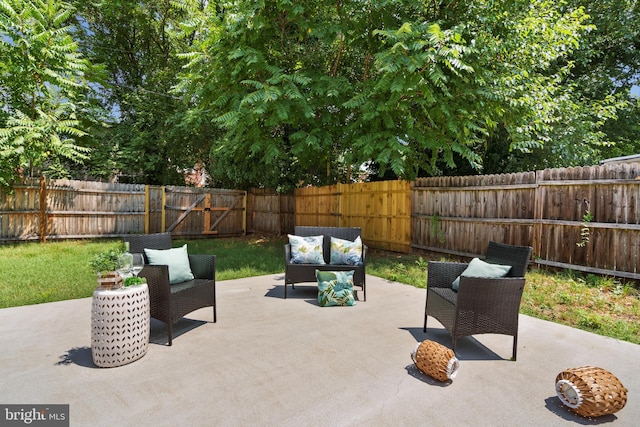 view of patio with an outdoor hangout area