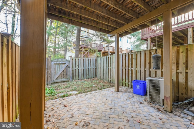 view of patio / terrace featuring central air condition unit