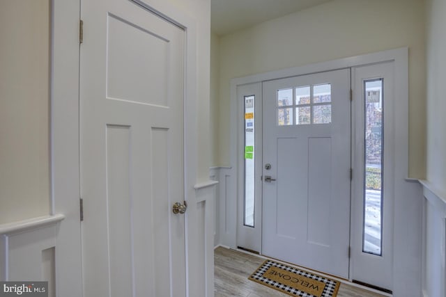 entrance foyer featuring light hardwood / wood-style flooring