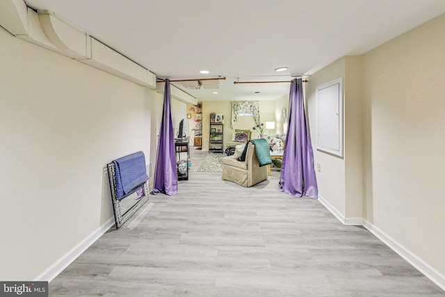 hall featuring light hardwood / wood-style floors