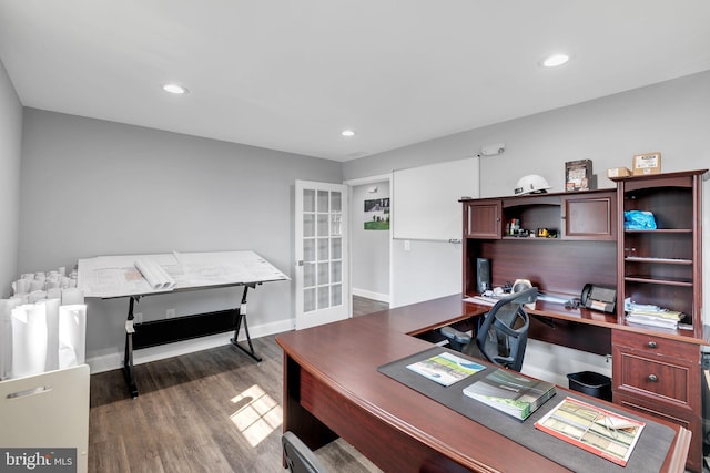8504 Miramar Rd, Pasadena, MD 21122 - home office featuring wood finished floors, recessed lighting, and baseboards