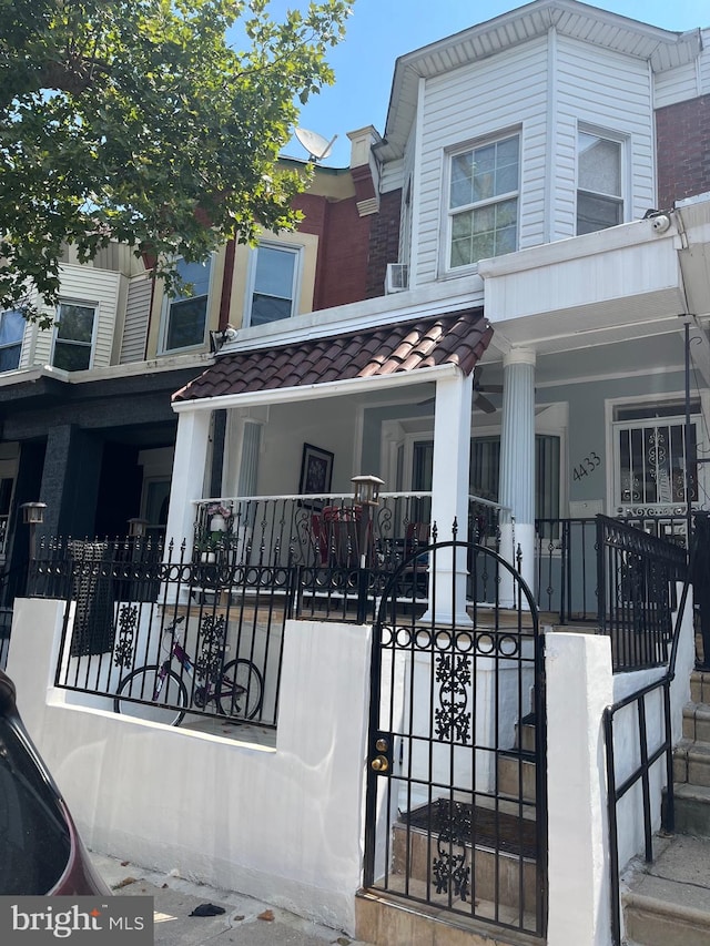 exterior space with covered porch