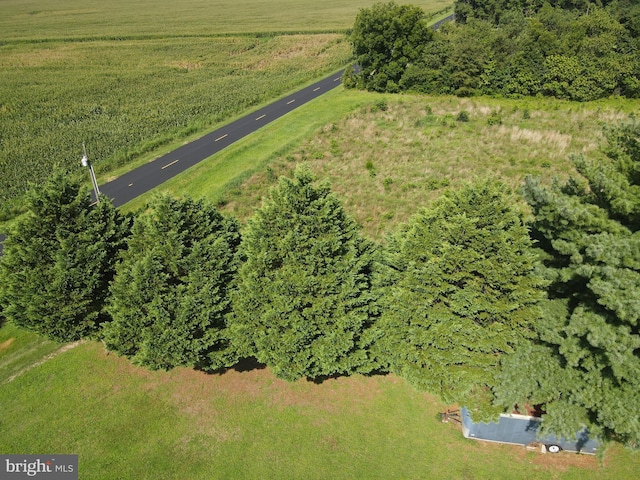 bird's eye view with a rural view