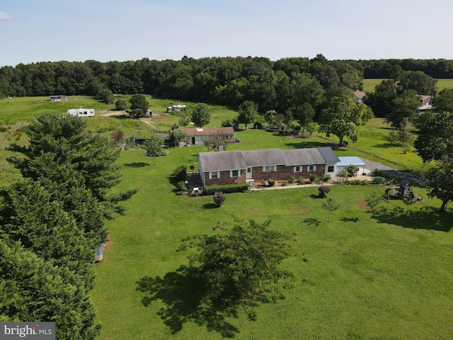 aerial view with a rural view